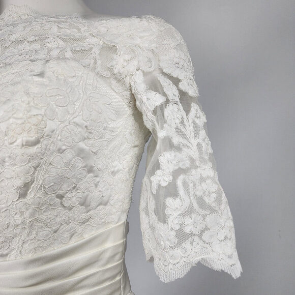 Symphony Of Venus White Of The Shoulder Midi Wedding Gown Size S - Picture 4 of 16